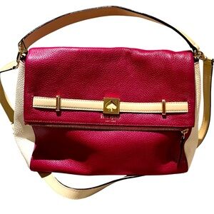 Kate Spade - Raspberry and Cream Cow Leather Crossbody Bag 🎀